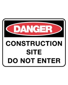 Danger Sign - Construction Site 600 x 450mm Poly