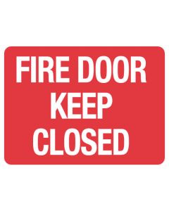Fire Sign - Fire Door Keep Closed 225 x 300mm Poly