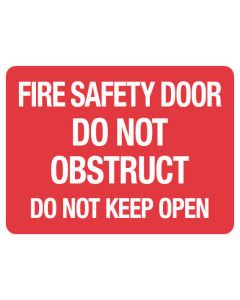 Fire Sign - Fire Safety Door 225 x 300 mm Poly