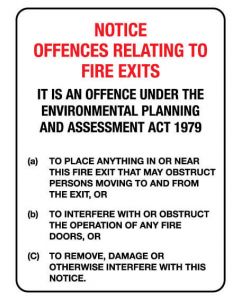 Fire Sign - Notice Offences 225 x 300 mm Poly