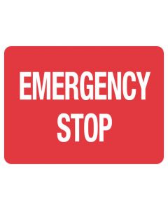 Fire Sign - Emergency Stop 225 x 300 mm Poly