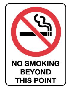 Prohibition Sign - No Smoking Beyond This Point 600 x 450mm Metal