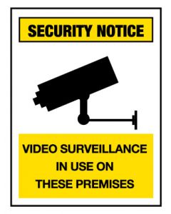 Security Notice Sign - Video Surveillance 600 x 450 mm Poly