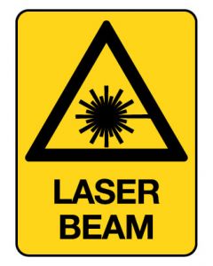 Warning Sign - Laser Beam 600 x 450 mm Poly