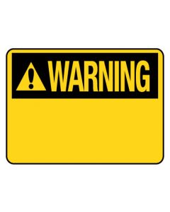 Warning Sign - Blank Metal 300 x 450 mm Metal