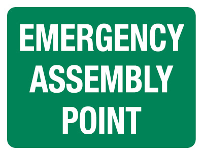 First Aid Sign - Emergency Assembly Point 600 x 450mm Poly