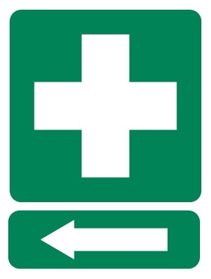 First Aid L 600 x 450mm Poly