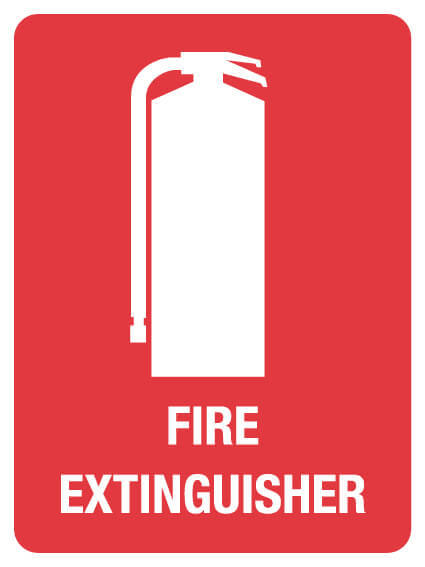 Fire Sign - Fire Extinguisher 600 x 450 mm Poly