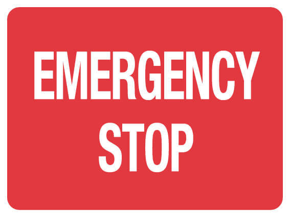 Fire Sign - Emergency Stop 225 x 300 mm Poly