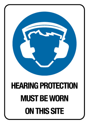Mandatory Sign - Hearing Protection On This Site 600 x 450mm