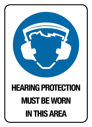 Mandatory Sign - Hearing Protection In This Area 300 x 225 mm Poly