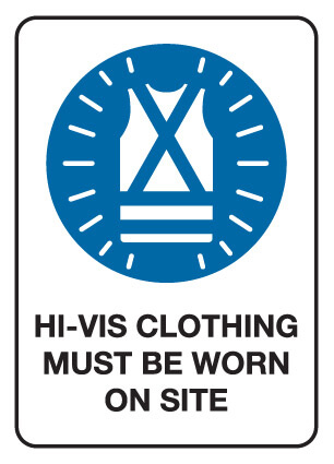 Mandatory Sign - Hi-Vis Clothing Must Be Worn 600 x 450 mm Poly