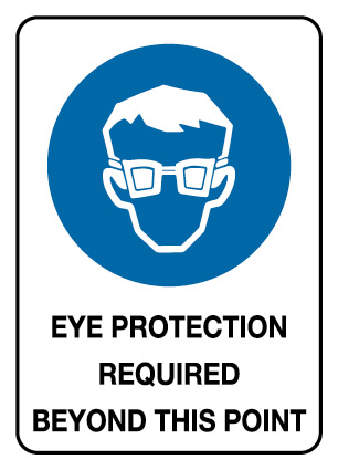 Mandatory Sign - Eye Protection Beyond This Point 600 x 450 mm Poly