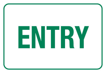 Information Sign - Entry 600 x 450mm Poly