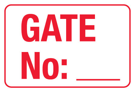 Information Sign - Gate No: _ 600 x 450mm Poly
