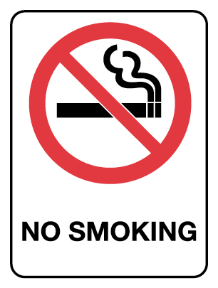 Prohibition Sign - No Smoking 300 x 225 mm Metal