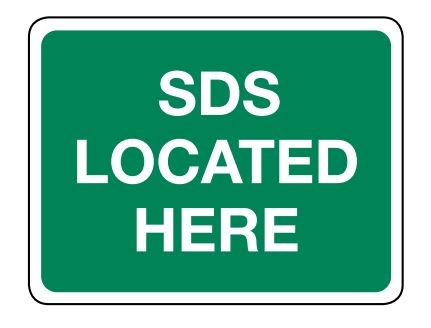 First Aid Emergency Sign - Sds Located Here 600 x 450mm Poly
