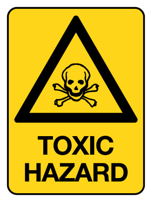 Warning Sign - Toxic Hazard 600 x 450 mm Poly