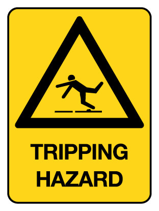 Warning Sign - Tripping Hazard 300 x 225 mm Poly