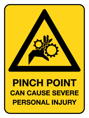 Warning Sign - Pinch Point Can Cause 300 x 225mm Poly