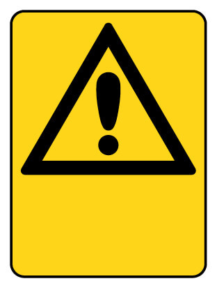 Warning Sign - Exclamation Triangle Blank 300 x 225 mm Metal