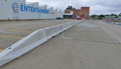 Concrete barriers for Bankstown Airport carpark