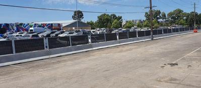 Jersey Barriers with Anti-Gawk Screens and Shadecloth